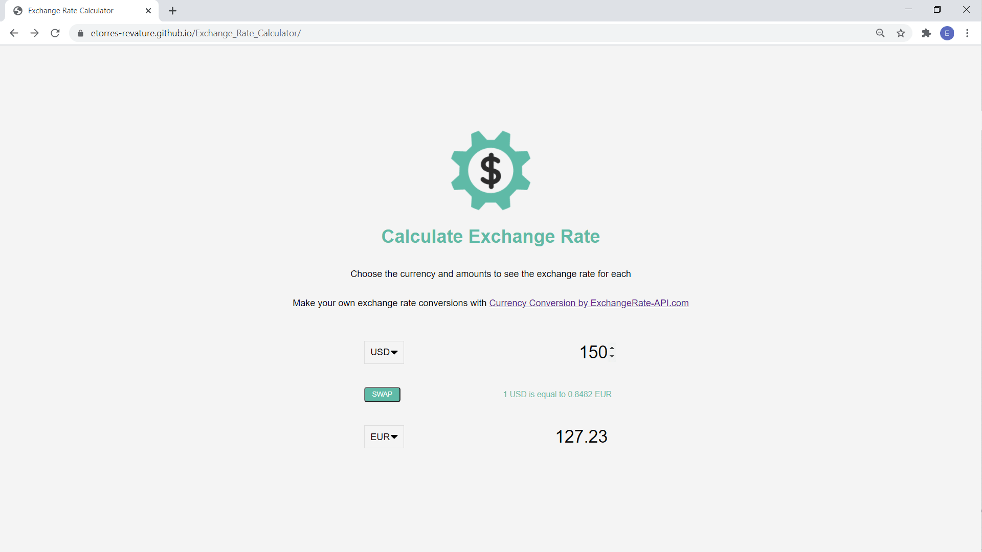 Exchange Rate Calculator