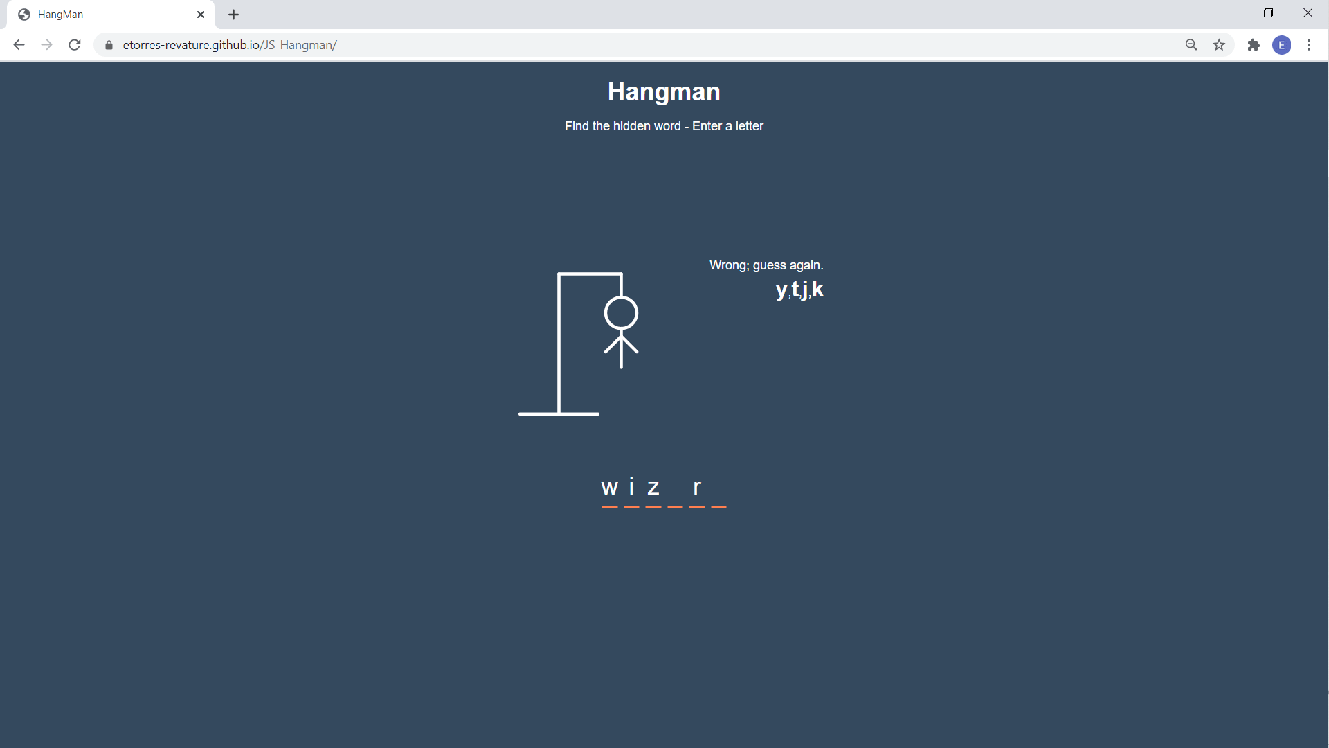 Hangman using JavaScript