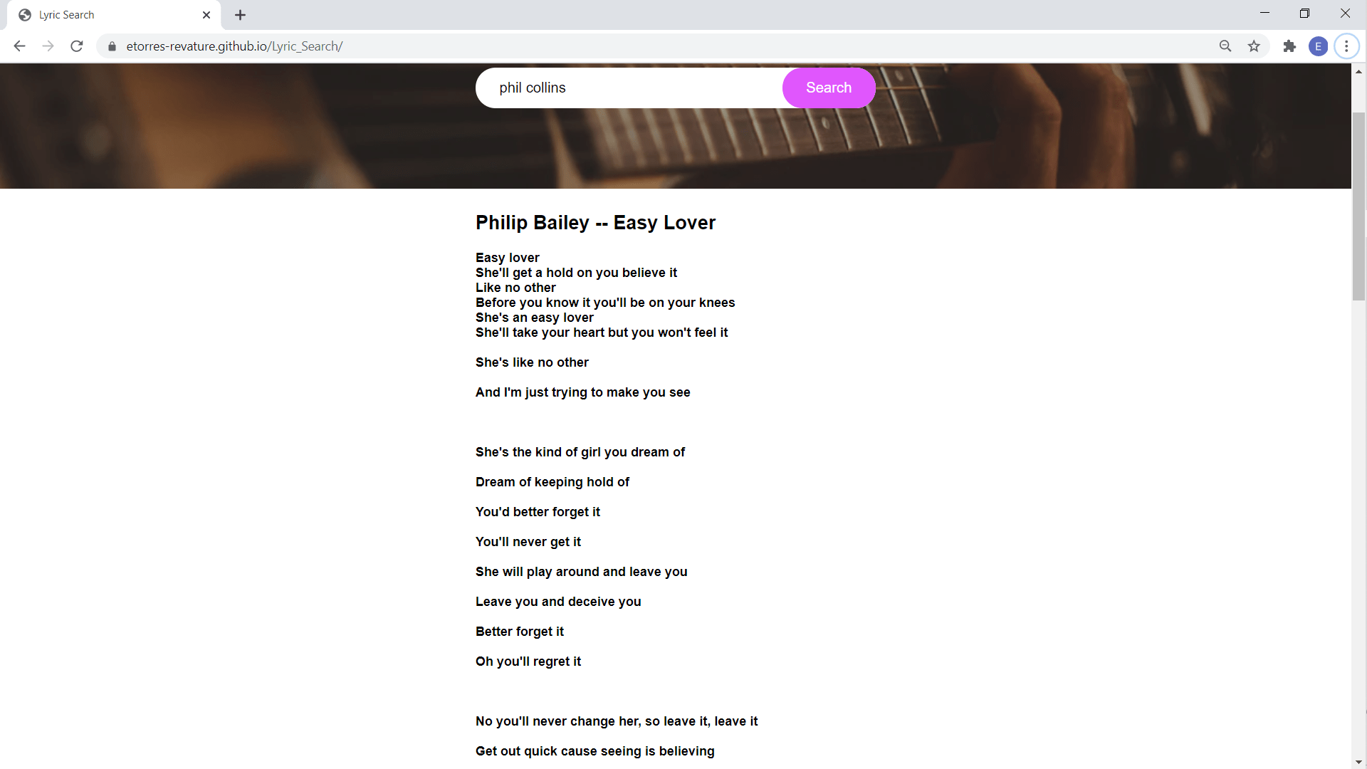 Lyric Search app