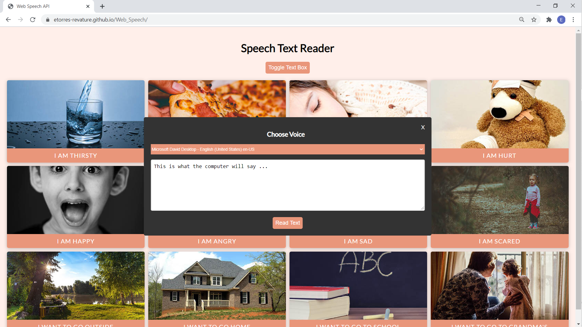 Web Speech app